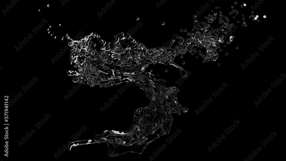 The stream of water, the circular motion, 3D, realistic picture. The stream of water, the circular motion, 3D, realistic picture.