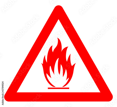 stsn1 SimpleTriangularSignNew stsn - Flamme - german: Waldbrandgefahr - Kein Lagerfeuer - Offenes Feuer verboten. - english: red warning icon. - no fire sign. - triangular - simple isolated - g9877