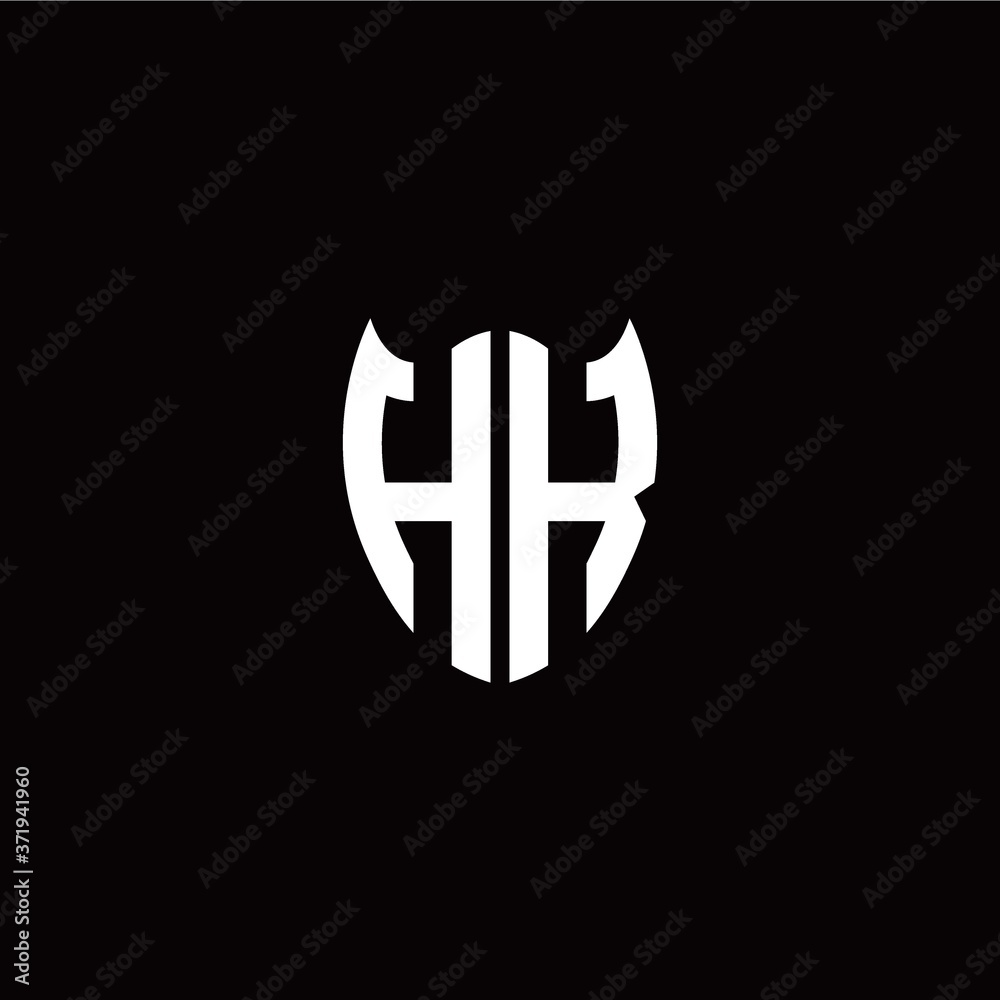 Obraz premium Initial H K letter with shield modern style logo template vector