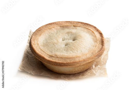 Pukka pie pasty isolated on white photo