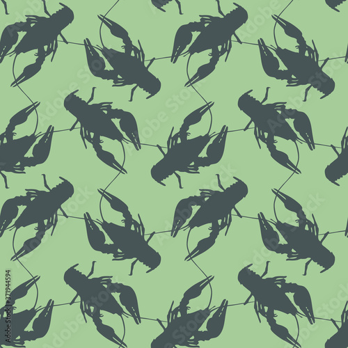 Seamless pattern with crayf...
