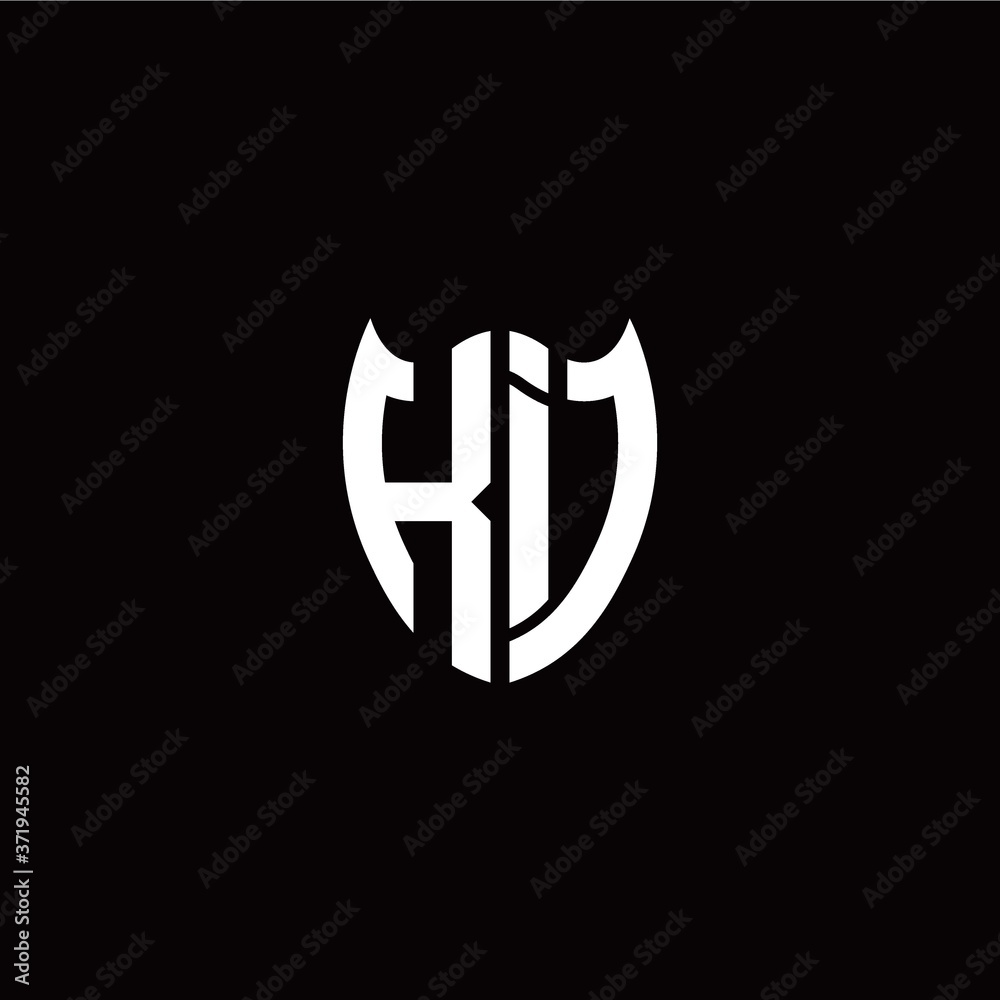 Initial K I letter with shield modern style logo template vector Initial K I letter with shield modern style logo template vector