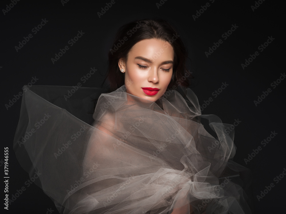 Art beauty female portrait red lipstick dress woman beautiful asian Art beauty female portrait red lipstick dress woman beautiful asian