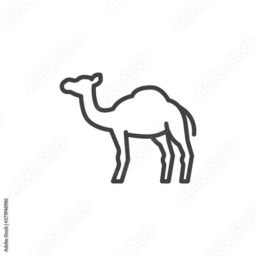 Camel, animal line icon. linear style sign for mobile concept and web design. Camel, side view outline vector icon. Symbol, logo illustration. Vector graphics