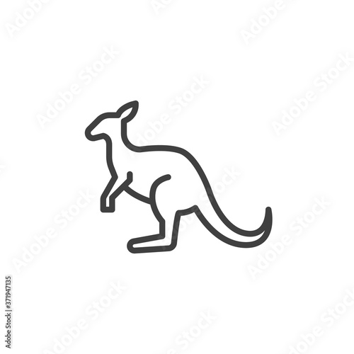 Kangaroo, animal line icon. linear style sign for mobile concept and web design. Wallaby kangaroo outline vector icon. Symbol, logo illustration. Vector graphics