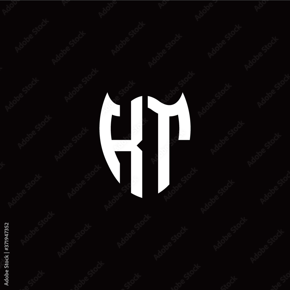 Obraz premium Initial K T letter with shield modern style logo template vector