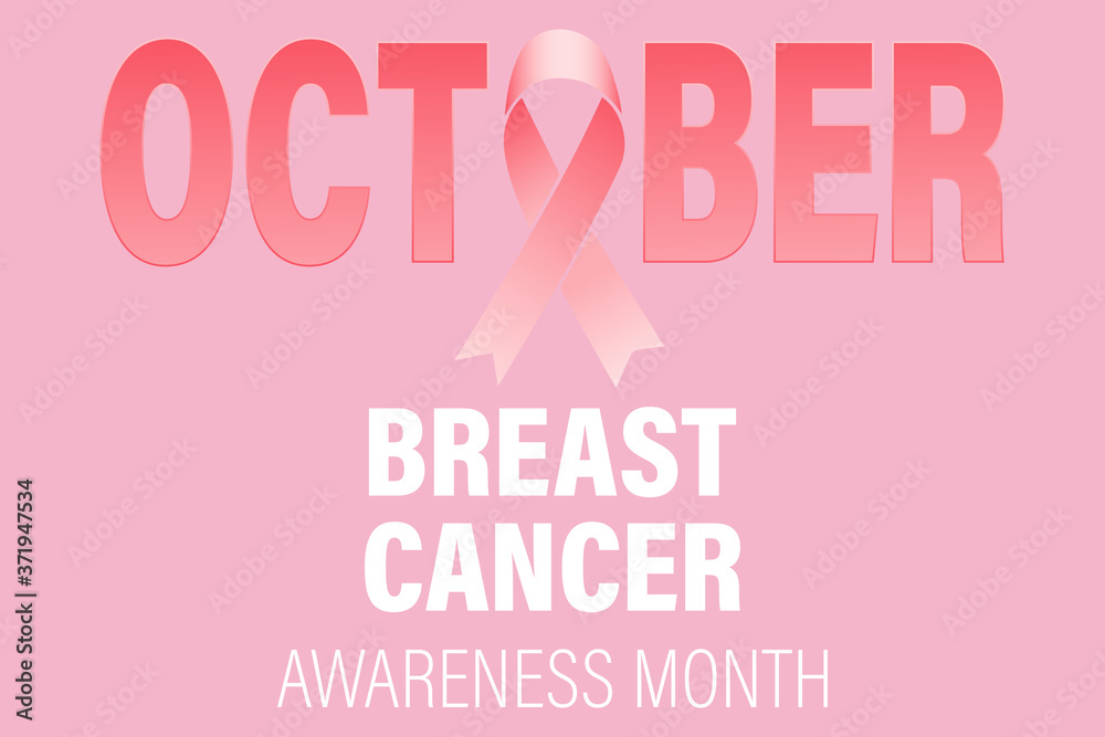 Symbol of breast cancer awareness month in October. Pink ribbon. Poster template Symbol of breast cancer awareness month in October. Pink ribbon. Poster template