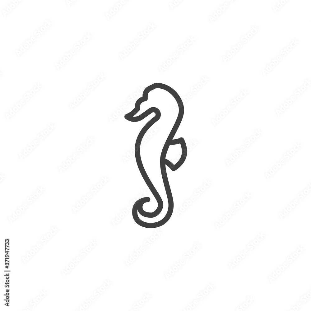 Fototapeta premium Seahorse, sea animal line icon. linear style sign for mobile concept and web design. Sea Horse outline vector icon. Symbol, logo illustration. Vector graphics
