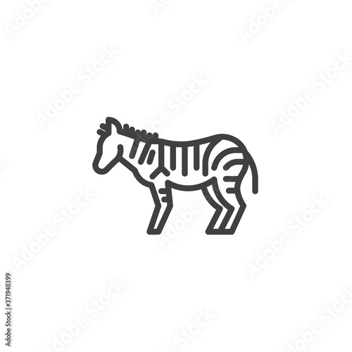 Zebra  animal line icon. linear style sign for mobile concept and web design. African wild horse  zebra outline vector icon. Symbol  logo illustration. Vector graphics