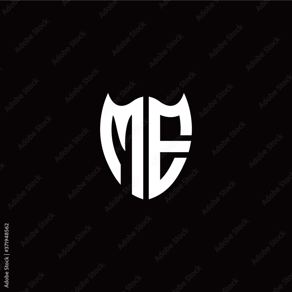 Initial M E letter with shield modern style logo template vector Initial M E letter with shield modern style logo template vector