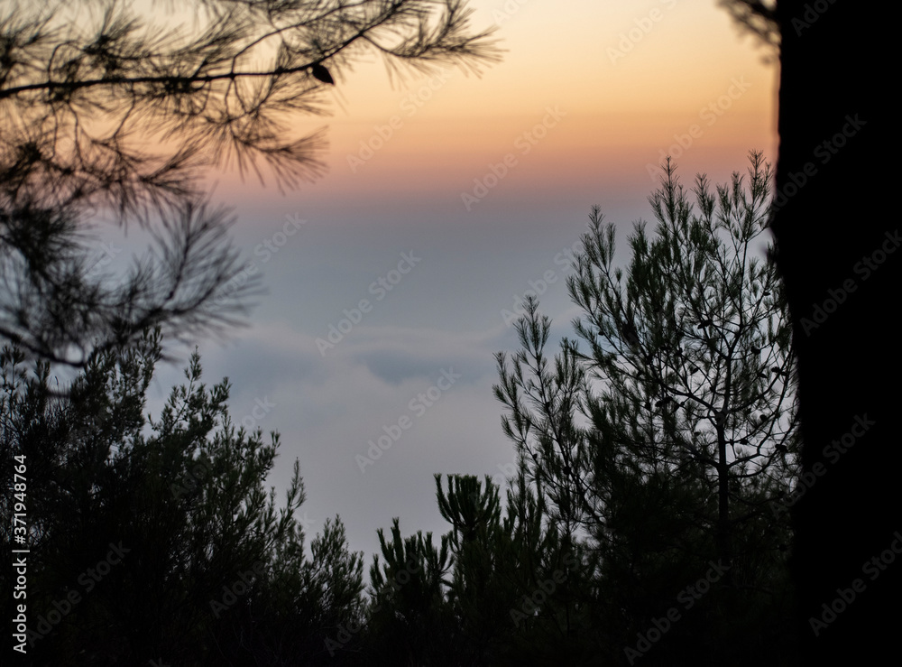 Obraz premium Sunset ocean horizon sky clouds sunset landscape