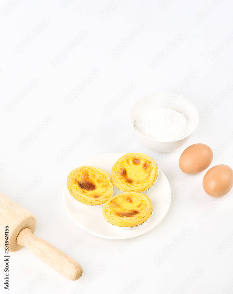 Egg tart, traditional Portuguese dessert Egg tart, traditional Portuguese dessert