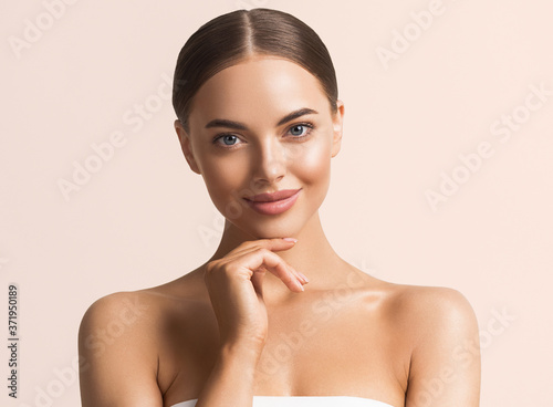 Beauty skin healthy  woman clean skin natural makeup