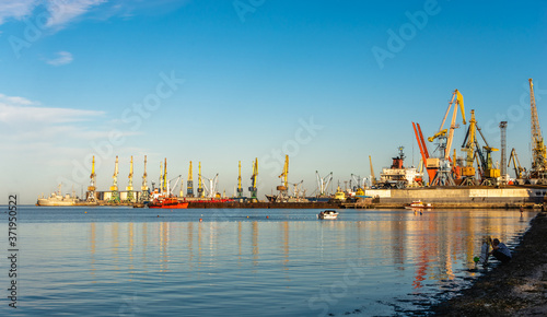 Coast of the Azov Sea in Berdyansk, Ukraine