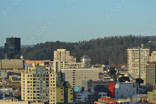  panoramic view of the city center of Concepcion Chile