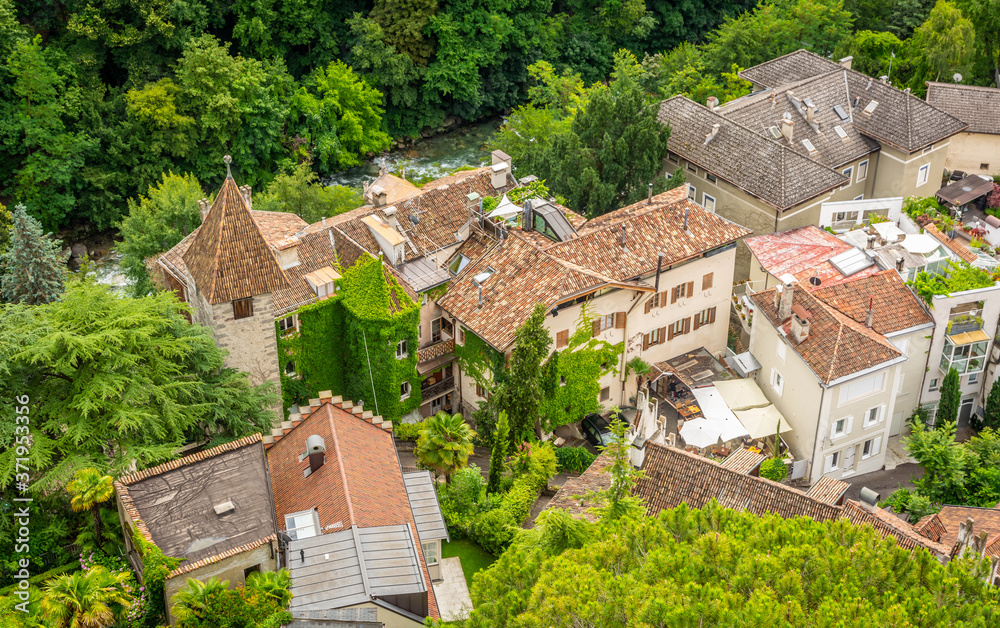 view of the old town Merano in south tyrol
