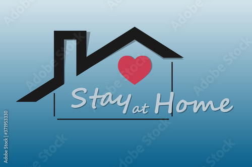 Vector Stay at home with house