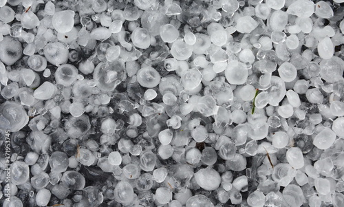 Photography Hail after the storm. Hail background.