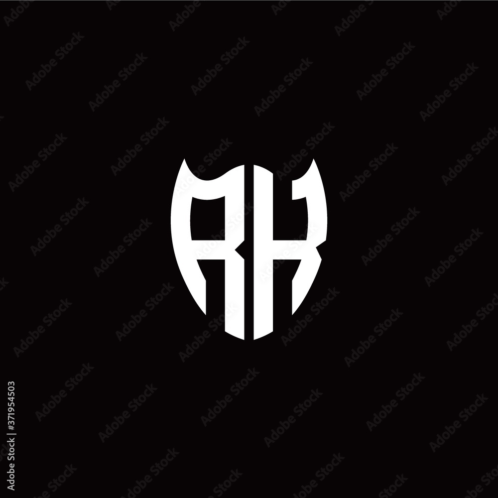 Initial R K letter with shield modern style logo template vector Initial R K letter with shield modern style logo template vector