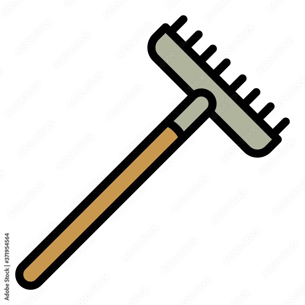 Gardening wood rake icon. Outline gardening wood rake vector icon for web design isolated on white background Gardening wood rake icon. Outline gardening wood rake vector icon for web design isolated on white background