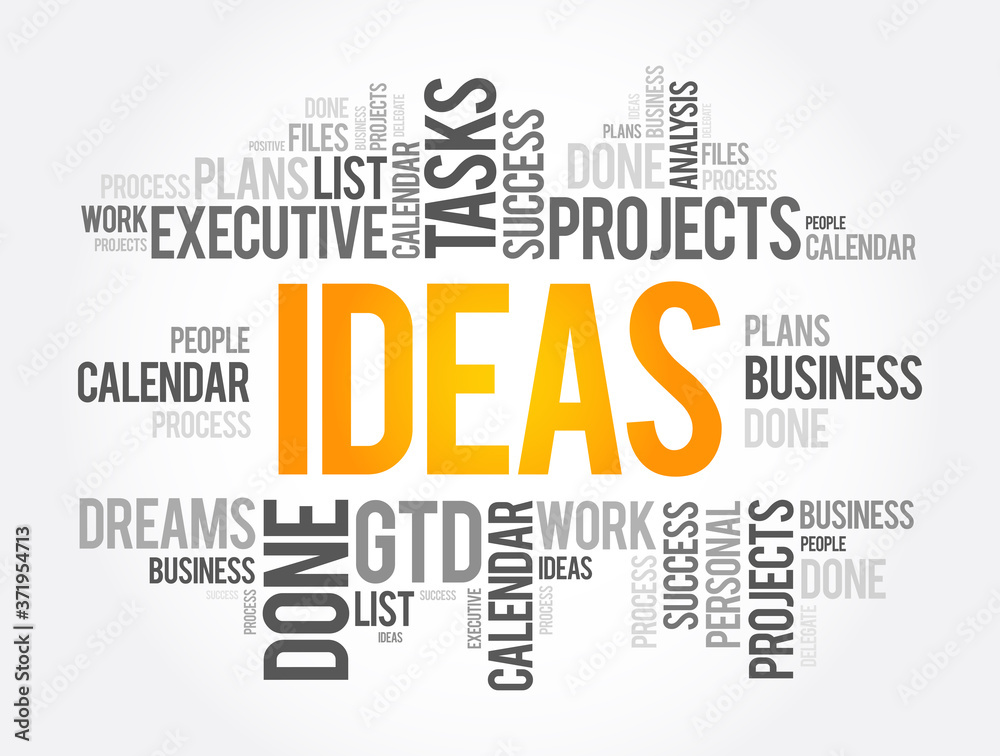 Ideas word cloud collage, business concept background Ideas word cloud collage, business concept background