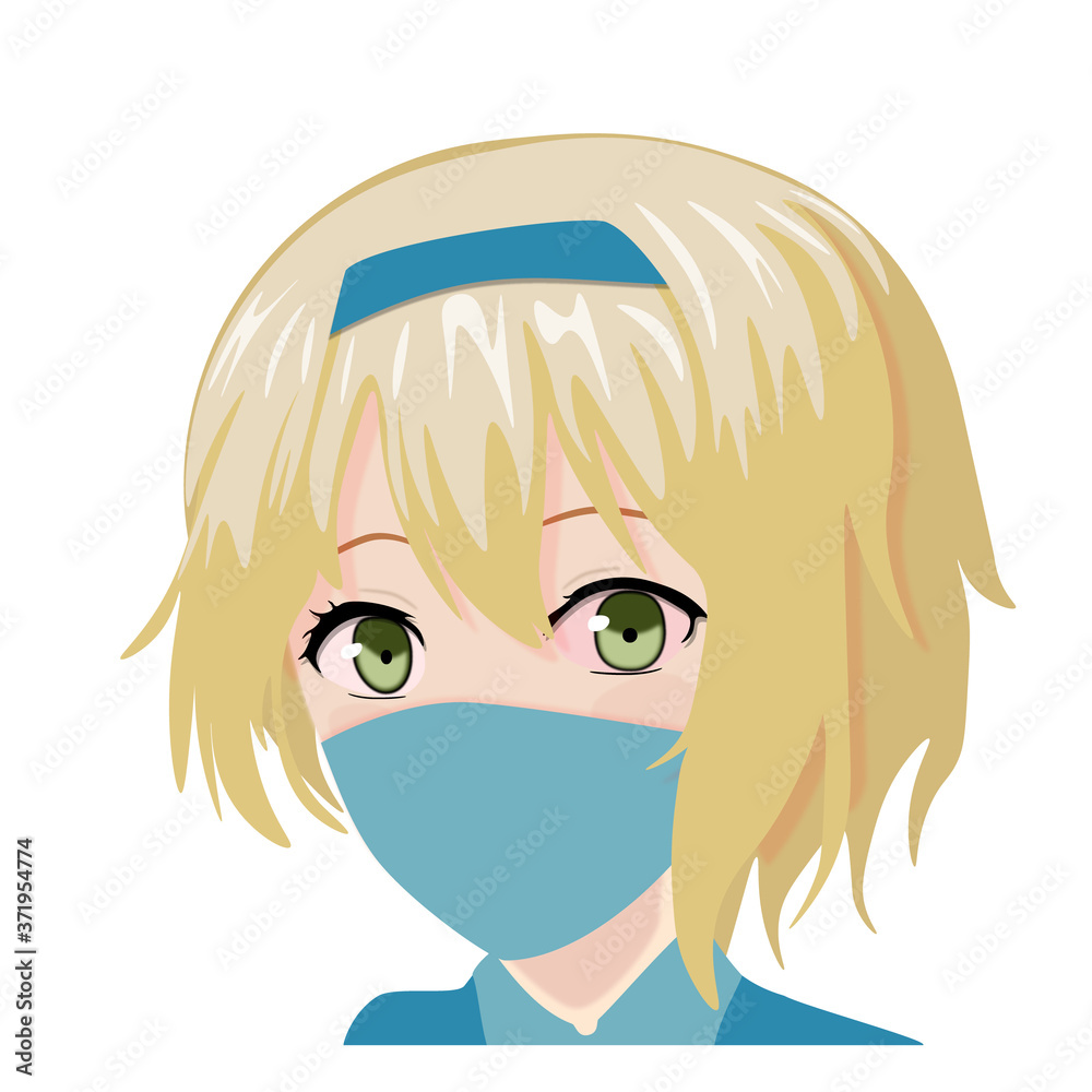 girl in a blue shirt anime style smile girl in a blue shirt anime style smile