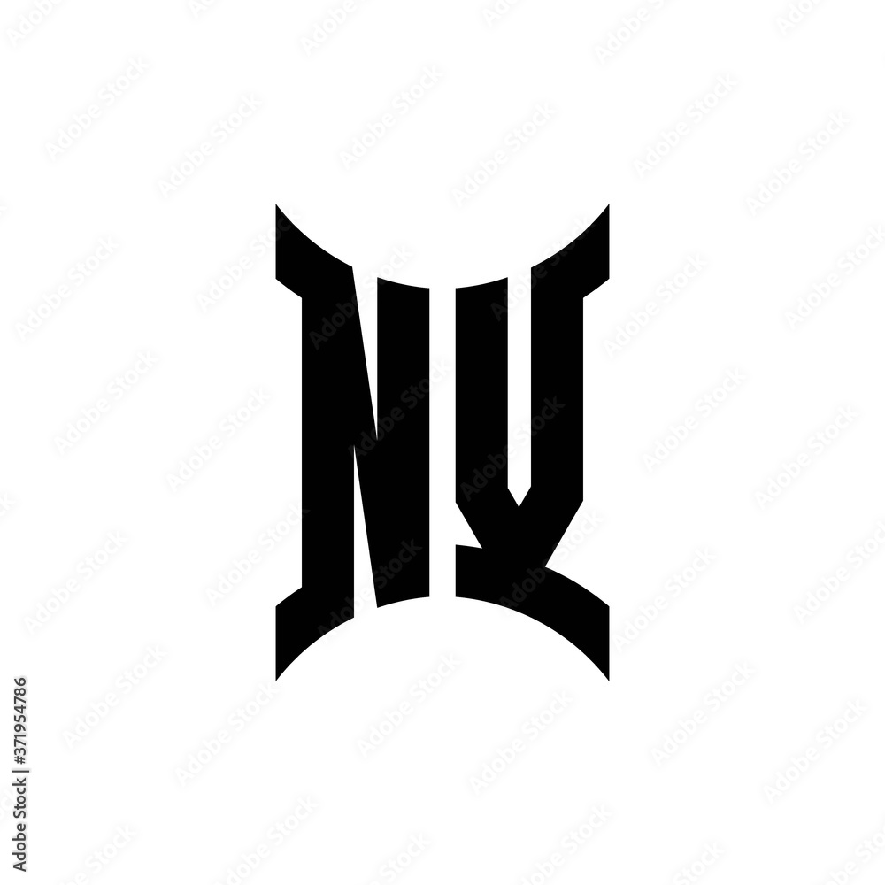 NV monogram logo with curved side NV monogram logo with curved side