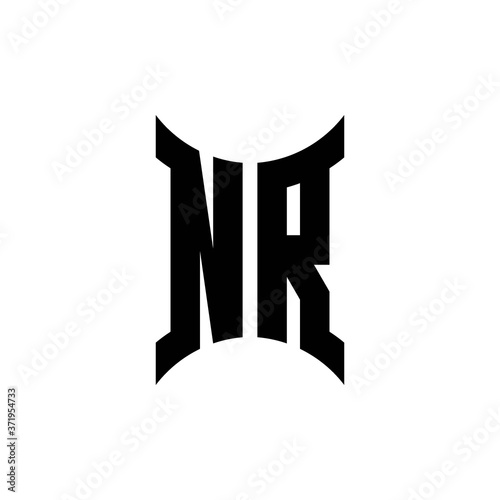 NR monogram logo with curved side