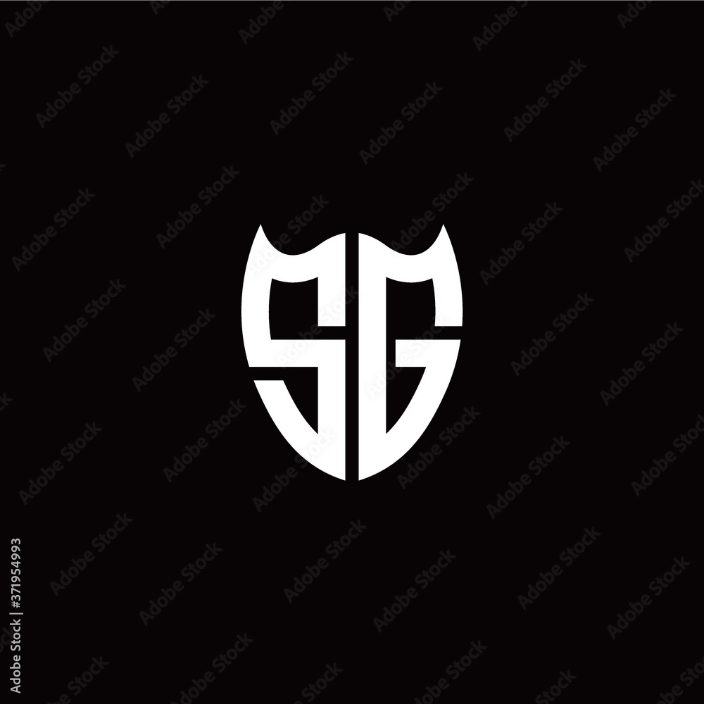 Initial S G letter with shield modern style logo template vector Initial S G letter with shield modern style logo template vector