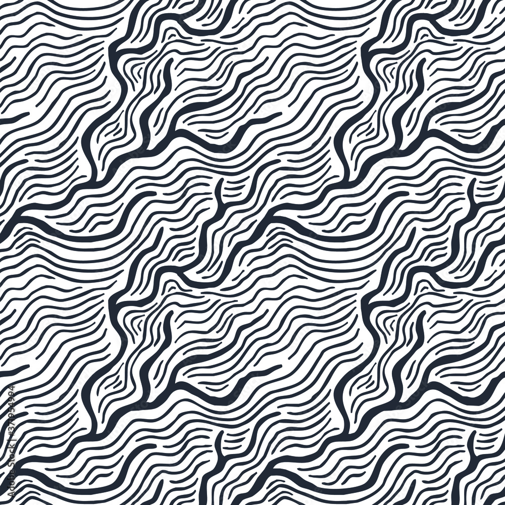 Seamless pattern with rivers topology map. Design for backdrops and colouring book with sea, rivers or water texture. Repeating texture. Print for the cover of the book, postcards.