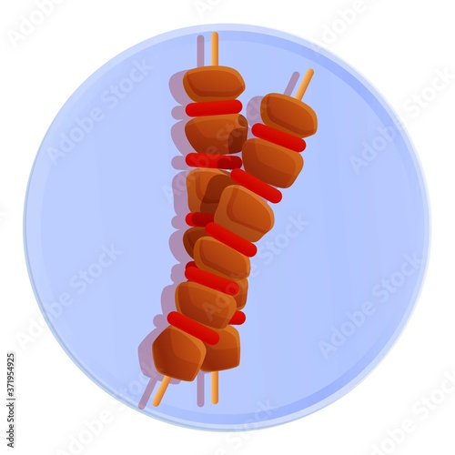 Bbq sticks icon. Cartoon of bbq sticks vector icon for web design isolated on white background