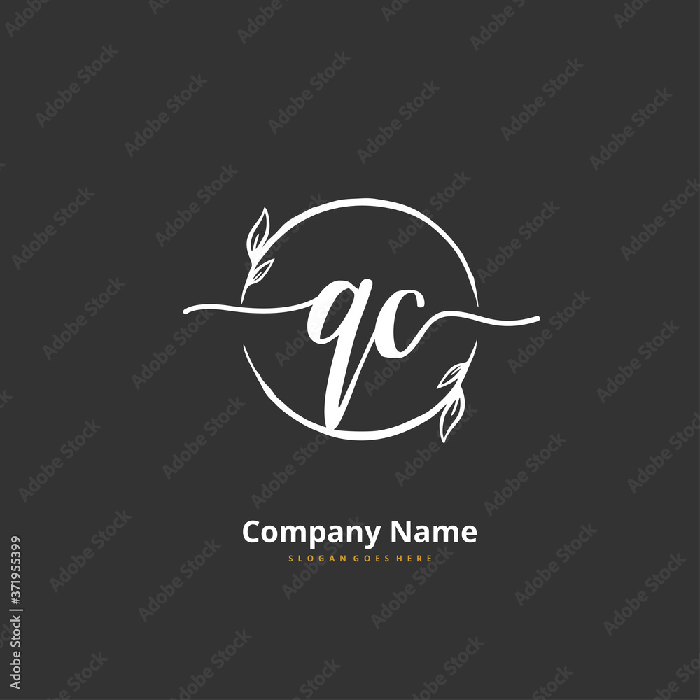 Q C QC Initial handwriting and signature logo design with circle. Beautiful design handwritten logo for fashion, team, wedding, luxury logo. Q C QC Initial handwriting and signature logo design with circle. Beautiful design handwritten logo for fashion, team, wedding, luxury logo.