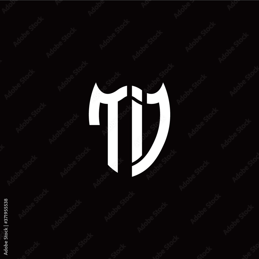 Initial T I letter with shield modern style logo template vector Initial T I letter with shield modern style logo template vector