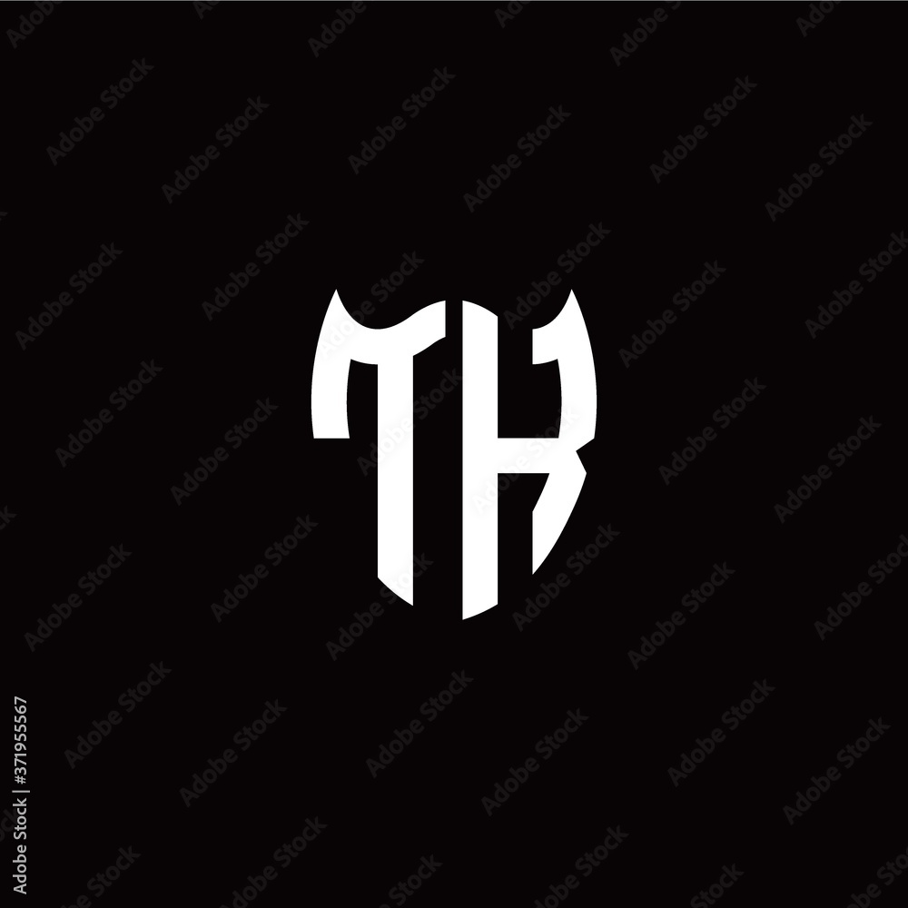 Obraz premium Initial T K letter with shield modern style logo template vector