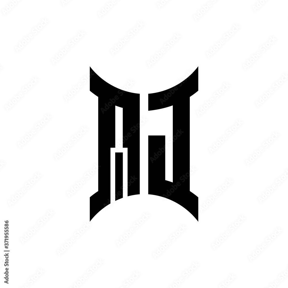QJ monogram logo with curved side QJ monogram logo with curved side