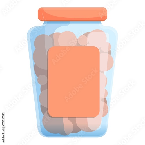 Salted tomato jar icon. Cartoon of salted tomato jar vector icon for web design isolated on white background