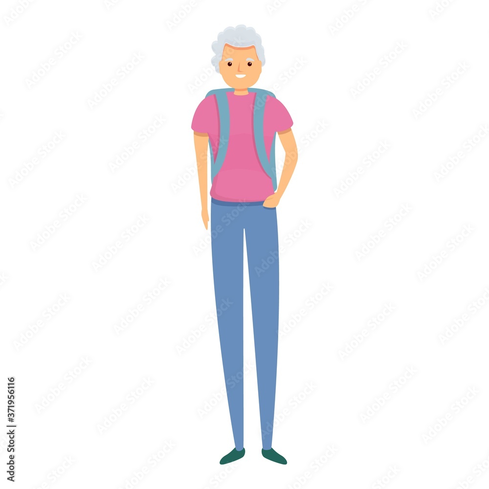 Family holidays senior man icon. Cartoon of family holidays senior man vector icon for web design isolated on white background Family holidays senior man icon. Cartoon of family holidays senior man vector icon for web design isolated on white background