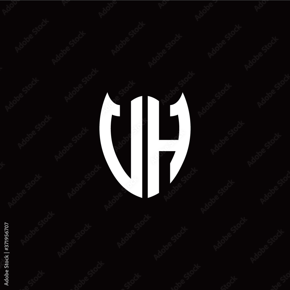 Initial V H letter with shield modern style logo template vector Initial V H letter with shield modern style logo template vector