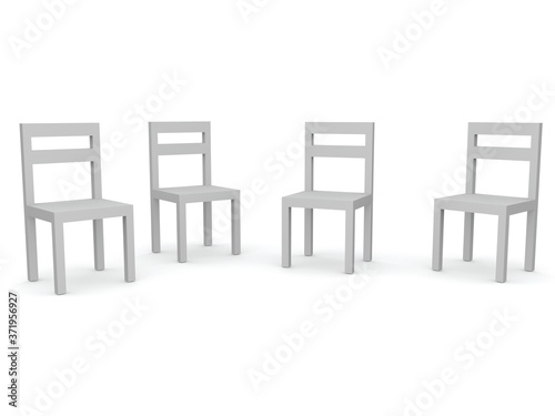 3D chair on white background