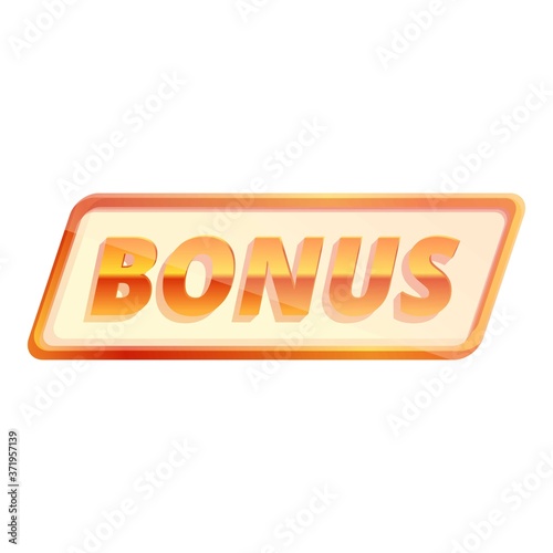 Shiny bonus icon. Cartoon of shiny bonus vector icon for web design isolated on white background