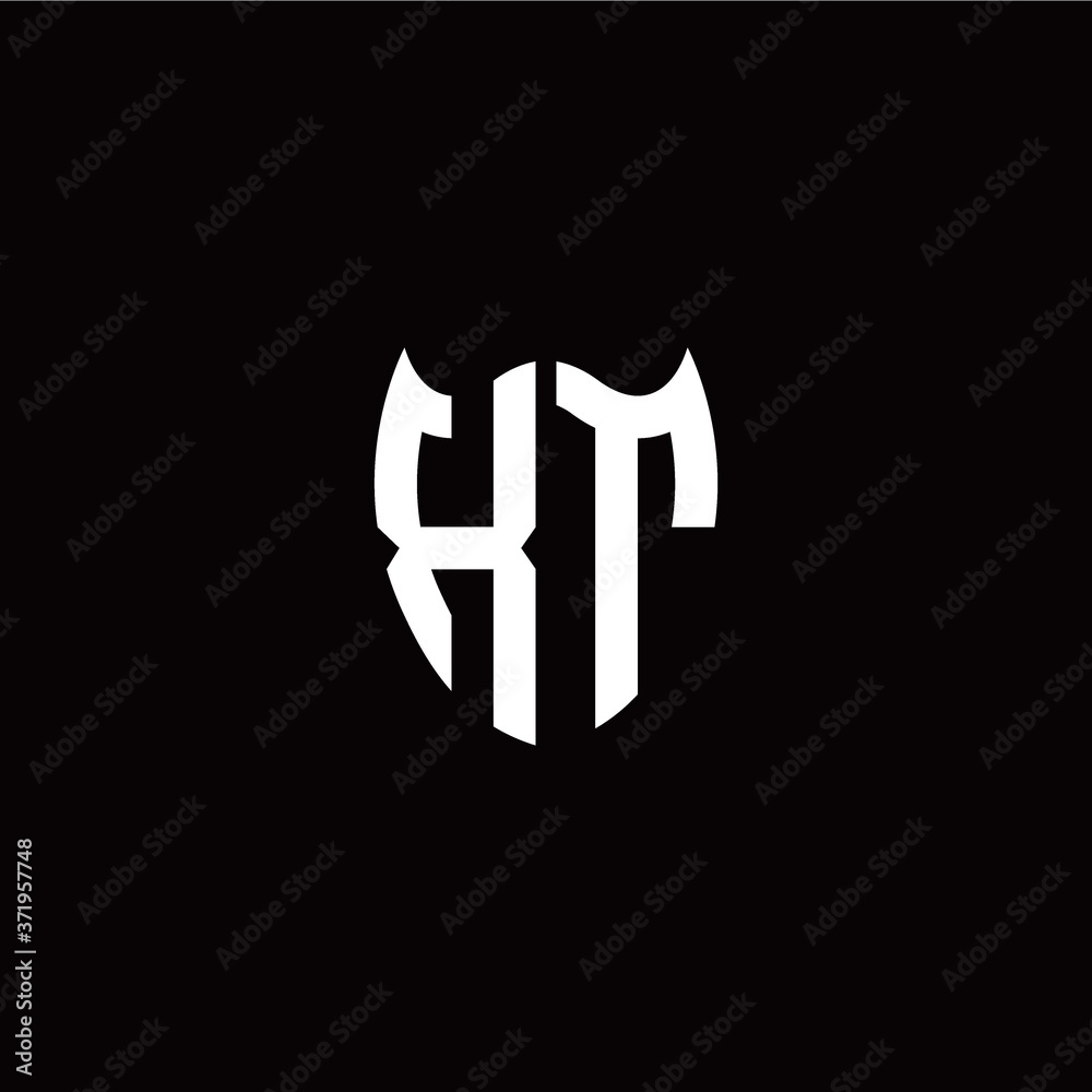 Fototapeta premium Initial X T letter with shield modern style logo template vector