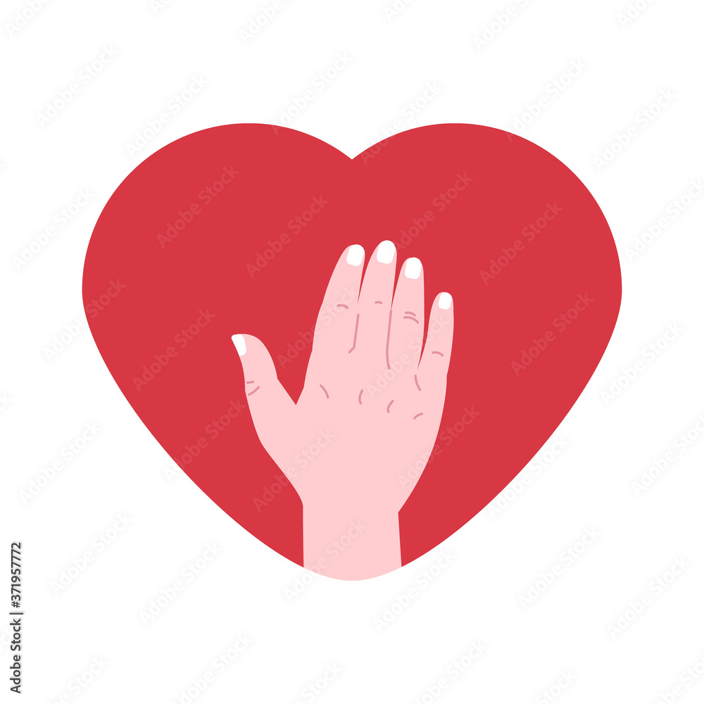 Red heart and hand flat icon, vector sign, colorful pictogram isolated on white. Donation, charity symbol, logo illustration. Flat style design Red heart and hand flat icon, vector sign, colorful pictogram isolated on white. Donation, charity symbol, logo illustration. Flat style design