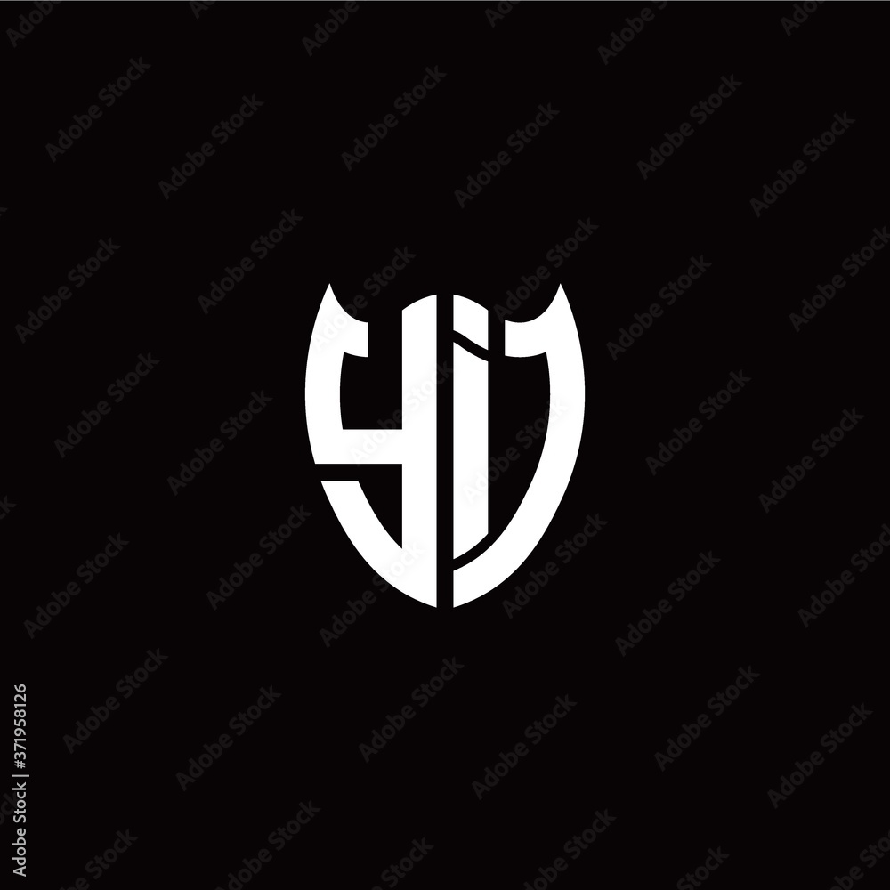 Initial Y I letter with shield modern style logo template vector Initial Y I letter with shield modern style logo template vector