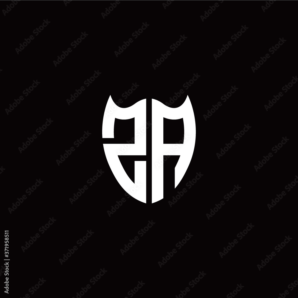 Initial Z A letter with shield modern style logo template vector Initial Z A letter with shield modern style logo template vector