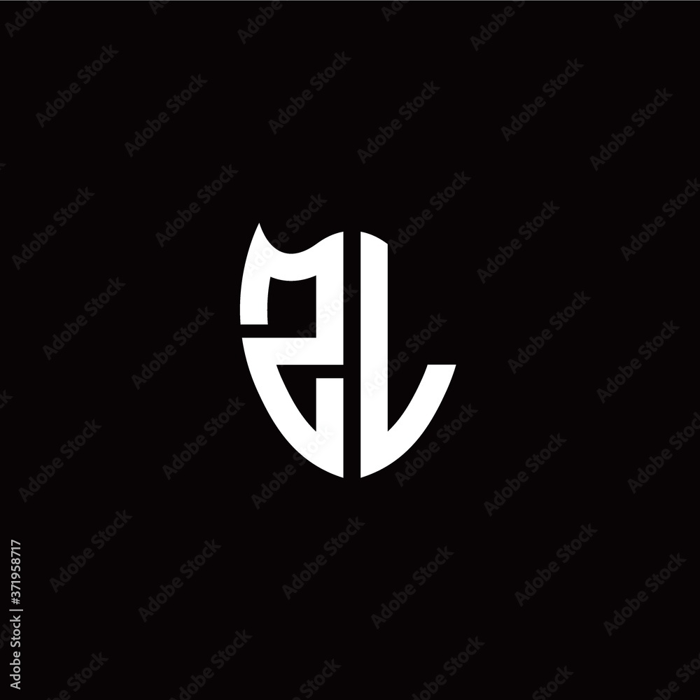 Initial Z L letter with shield modern style logo template vector Initial Z L letter with shield modern style logo template vector