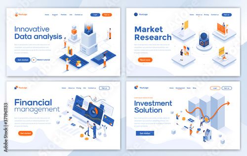 Flat Modern design of wesite template - Business set