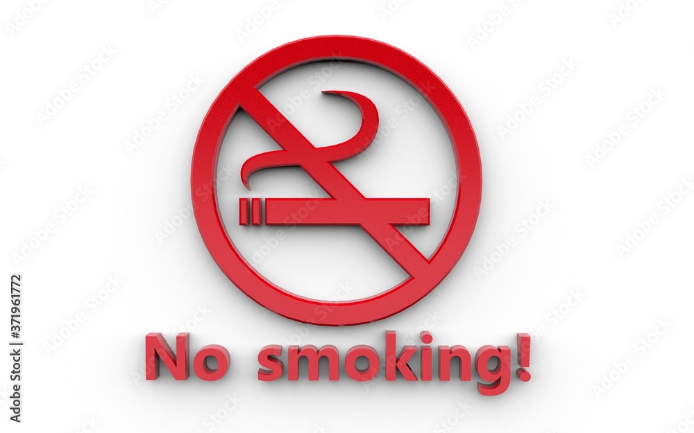 3D no smoking word on white background 3D no smoking word on white background
