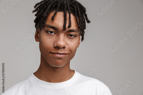 Attractive young african man wearing casual clothing