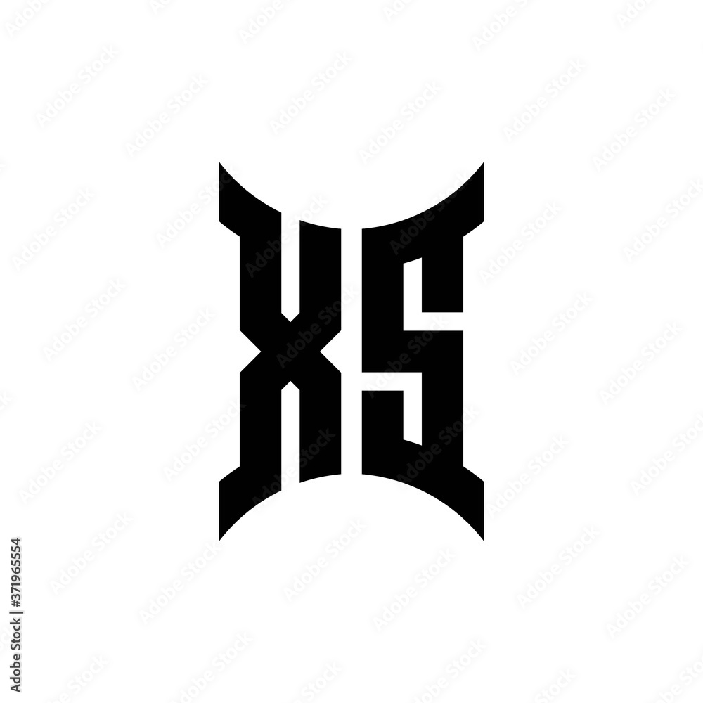 Fototapeta premium XS monogram logo with curved side