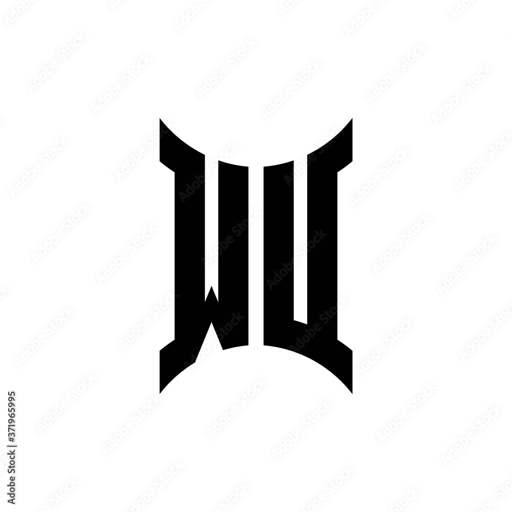 WU monogram logo with curved side WU monogram logo with curved side